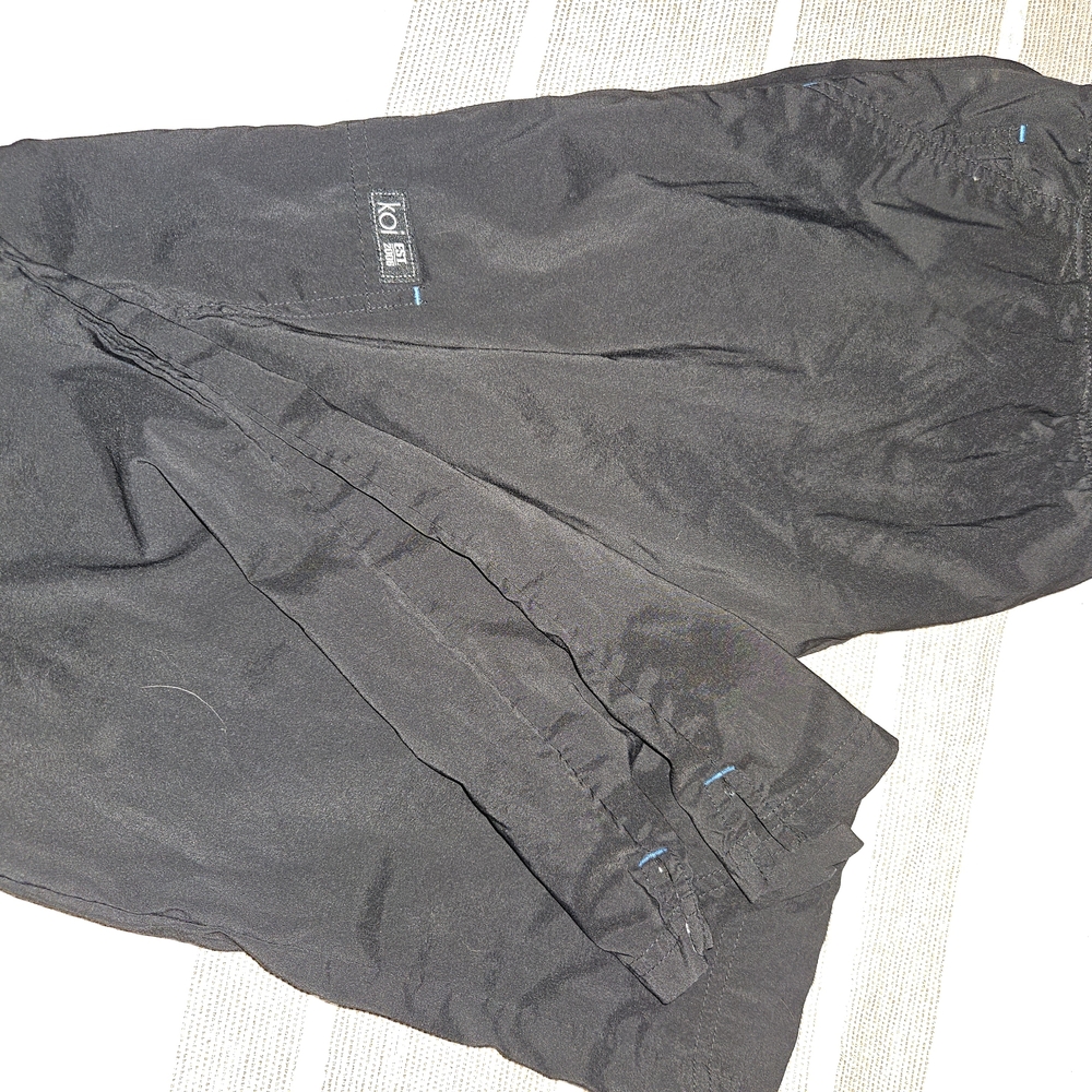 Koi Black Scrub Pants with Blue Stitch Accents